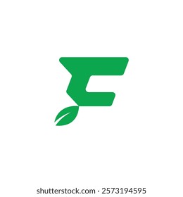 Clean, modern logo design featuring a bold, stylized green letter "F" with a subtle leaf element.