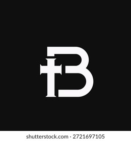 Clean and modern logo design featuring an abstract letter B integrated with a Christian cross symbol, ideal for faith-based branding.