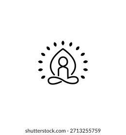 A clean and modern logo design, likely for a yoga studio, featuring abstract or symbolic imagery related to wellness and tranquility.