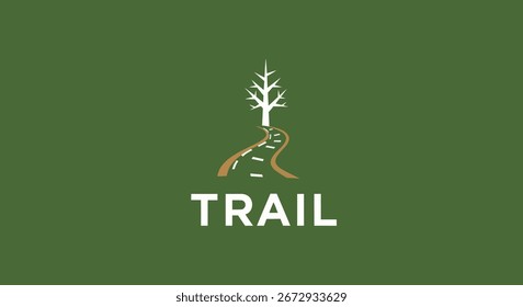 A clean and modern logo featuring a stylized white tree and a winding path. The word TRAIL is prominently displayed below in a bold font, symbolizing outdoor adventure.