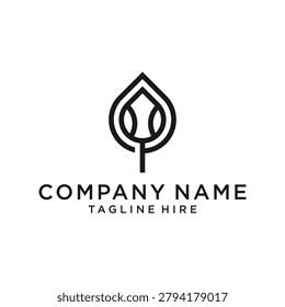 A clean and modern logo featuring a stylized leaf shape with a subtle integration of a tennis ball, suitable for sports or nature-related brands.