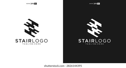 A clean and modern logo featuring a stylized staircase icon with the text 'STAIRLOGO' below it.
