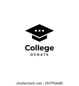 
A clean, modern logo on education and a chat bubble debate.
EPS10. Vector.