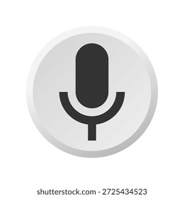 Icono de micrófono limpio y moderno adecuado para podcasting, grabación de audio, entrada de voz, transmisión y diseño de interfaz digital.