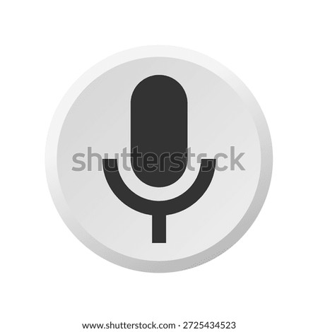 Clean and modern microphone icon suitable for podcasting, audio recording, voice input, streaming, and digital interface design.