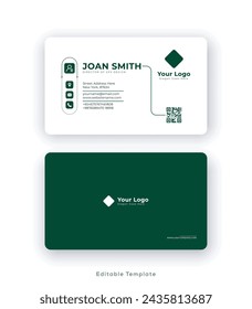 Clean and modern minimalist business card design template