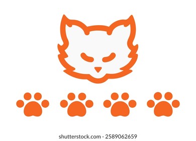 A clean and modern minimalist cat head silhouette in vector format. Perfect for logos, icons, branding, and pet-related designs.