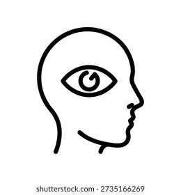 Sauberes und modernes minimalistisches Augen- und Gehirn-Logo-Design in Schwarz-Weiß, ideal für Branding, Business und kreative Projekte mit einem visionären Konzept.