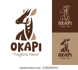 Um logotipo limpo minimalista okapi moderno criado para marcas com temas florestais e identidades focadas na vida selvagem.