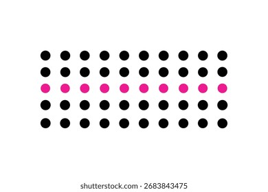 A clean and modern minimalist rectangular pattern featuring evenly spaced pink dots, perfect for wallpapers, fabrics, digital backgrounds, and elegant graphic design projects.