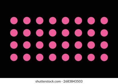 A clean and modern minimalist rectangular pattern featuring evenly spaced pink dots, perfect for wallpapers, fabrics, digital backgrounds, and elegant graphic design projects.