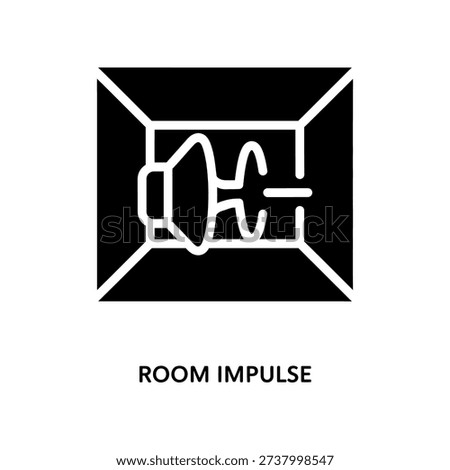 Clean and modern minimalist room impulse icon in high-contrast black and white, ideal for real estate, architecture, and interior design projects.