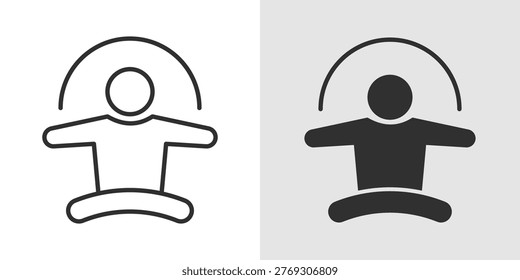 A clean and modern morning exercise icon representing daily fitness routines, early morning workouts, physical activity, and healthy lifestyle habits to start the day.
