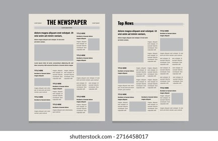  Design moderno limpo do layout do jornal, modelo editorial mínimo