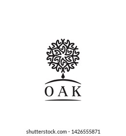 clean and modern oak logo design