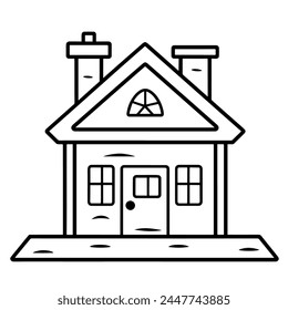 Saubere und moderne Umriss-Vektorgrafik-Ikone eines Hauses, geeignet für verschiedene Design-Anwendungen und Plattformen.