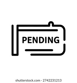 Clean and modern pending stamp design with bold black text on a transparent background, ideal for business, legal, and administrative documents.