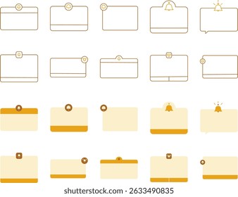 A clean and modern popup bell element set, perfect for notifications, alerts, messages in apps or websites. Ideal for user interaction and digital communication.