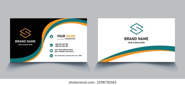 Clean and modern professional business card design template vector illustration.