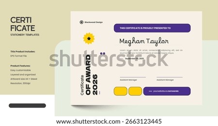 Clean, Modern and Professional Certificate Design Template