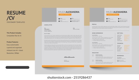 Saubere, moderne und professionelle CV Resume Design-Vorlagen