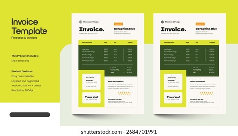 Plantillas de Factura limpias, modernas y de Profesional