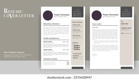 Clean and Modern Professional Resume and Cover Letter Templates