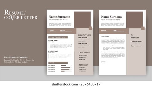 Clean and Modern Professional Resume and Cover Letter Templates