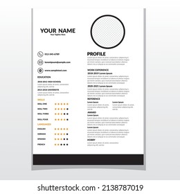 Clean modern Professional resume template design CV,vector illustration