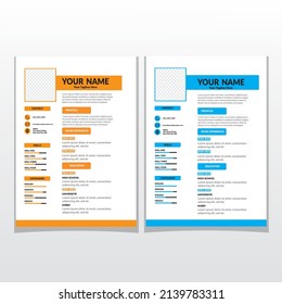 Diseño de plantillas de currículum profesional moderno limpio CV,ilustración vectorial