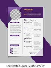 Clean and modern professional resume template design