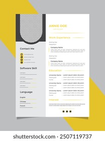 Clean and modern professional resume template design