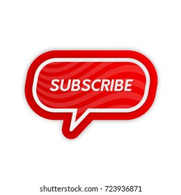 Clean modern promo banner. Subscribe button social network notification sign.