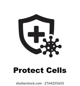 Clean and modern protect cells icon symbolizing cellular protection, immunity, and antioxidant support.
Perfect for healthcare, wellness, and medical projects, fully editable vector design for versatile use.
