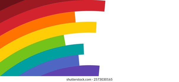 clean and modern rainbow arc rainbow design essence in modern and minimalist style isolated on white background