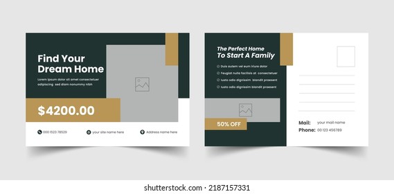 Clean and Modern Real Estate Postcard, Just listed postcard, Corporate real estate postcard, real estate brochure design