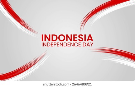 Un fondo blanco y rojo moderno limpio para el fondo del día de la independencia de Indonesia en estilo de pincelada
