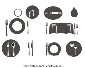 Icono de restaurante limpio y moderno que representa los conceptos de servicio de comida, comedor, menú, chef y hospitalidad. Perfecto para App, Sitios web, volantes, menús y proyectos de marca.