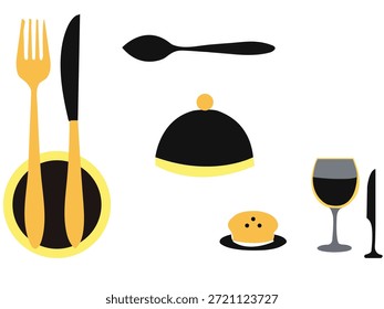 Icono de restaurante limpio y moderno que representa los conceptos de servicio de comida, comedor, menú, chef y hospitalidad. Perfecto para App, Sitios web, volantes, menús y proyectos de marca.