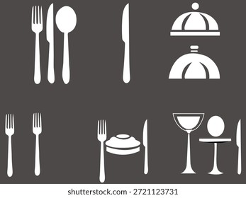Icono de restaurante limpio y moderno que representa los conceptos de servicio de comida, comedor, menú, chef y hospitalidad. Perfecto para App, Sitios web, volantes, menús y proyectos de marca.