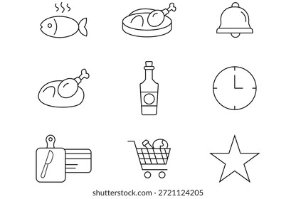 Icono de restaurante limpio y moderno que representa los conceptos de servicio de comida, comedor, menú, chef y hospitalidad. Perfecto para App, Sitios web, volantes, menús y proyectos de marca.