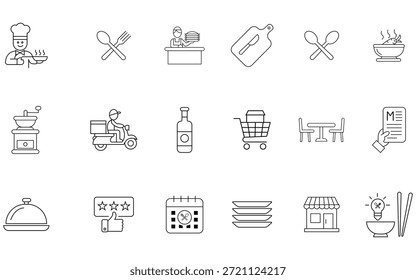 Clean and modern restaurant icon representing food service, dining, menu, chef, and hospitality concepts. Perfect for apps, websites, flyers, menus, and branding projects.