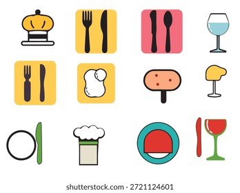 Clean and modern restaurant icon representing food service, dining, menu, chef, and hospitality concepts. Perfect for apps, websites, flyers, menus, and branding projects.