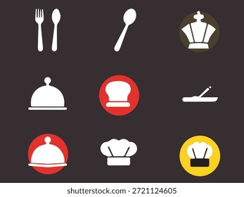 Clean and modern restaurant icon representing food service, dining, menu, chef, and hospitality concepts. Perfect for apps, websites, flyers, menus, and branding projects.