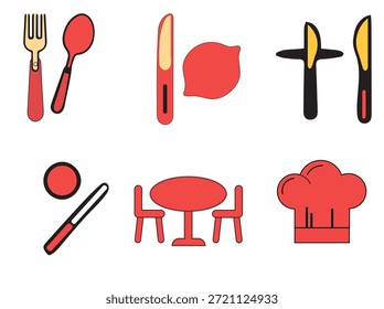 Clean and modern restaurant icon representing food service, dining, menu, chef, and hospitality concepts. Perfect for apps, websites, flyers, menus, and branding projects.