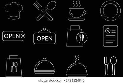 Icono de restaurante limpio y moderno que representa los conceptos de servicio de comida, comedor, menú, chef y hospitalidad. Perfecto para App, Sitios web, volantes, menús y proyectos de marca.
