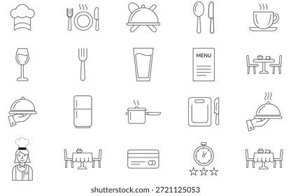 Clean and modern restaurant icon representing food service, dining, menu, chef, and hospitality concepts. Perfect for apps, websites, flyers, menus, and branding projects.