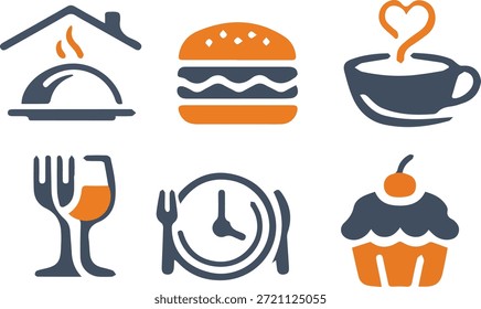Clean and modern restaurant icon representing food service, dining, menu, chef, and hospitality concepts. Perfect for apps, websites, flyers, menus, and branding projects.