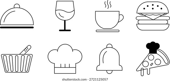 Clean and modern restaurant icon representing food service, dining, menu, chef, and hospitality concepts. Perfect for apps, websites, flyers, menus, and branding projects.