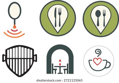Clean and modern restaurant icon representing food service, dining, menu, chef, and hospitality concepts. Perfect for apps, websites, flyers, menus, and branding projects.